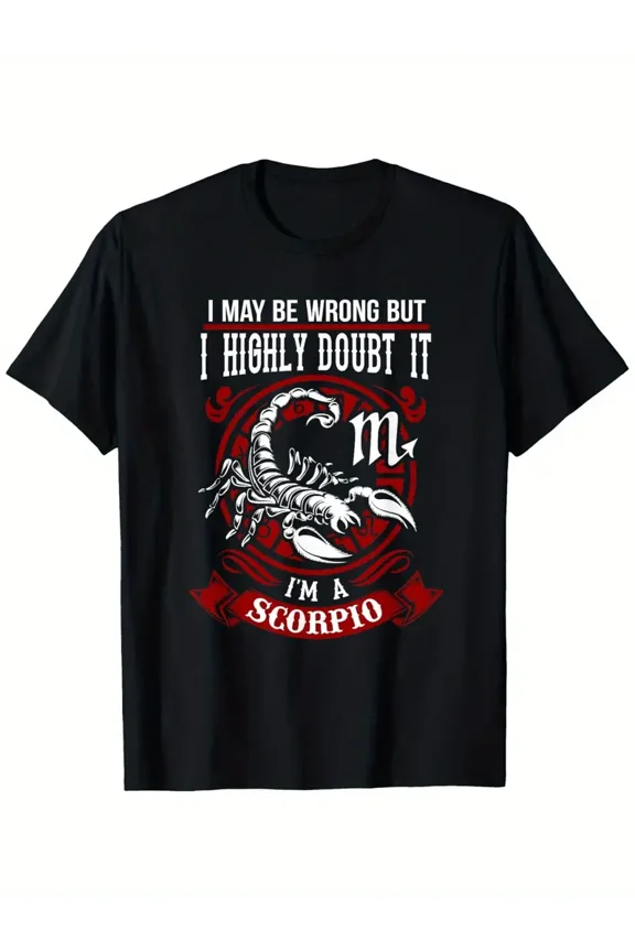 Funny Scorpio Zodiac Graphic for Men Women Astrology Birthday Cotton T-Shirt