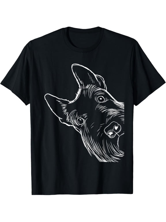 Funny Scottie Dog Scottish Terrier T-ShirtMen and women, White Black T-shirt, size: Extra large S-796XL