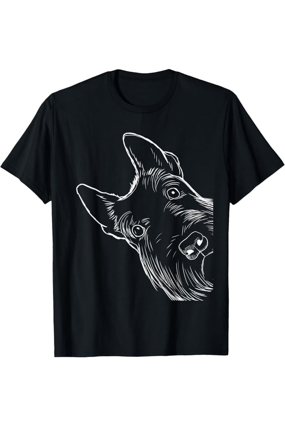 Funny Scottie Dog Scottish Terrier T-ShirtMen and women, White Black T-shirt, size: Extra large S-796XL