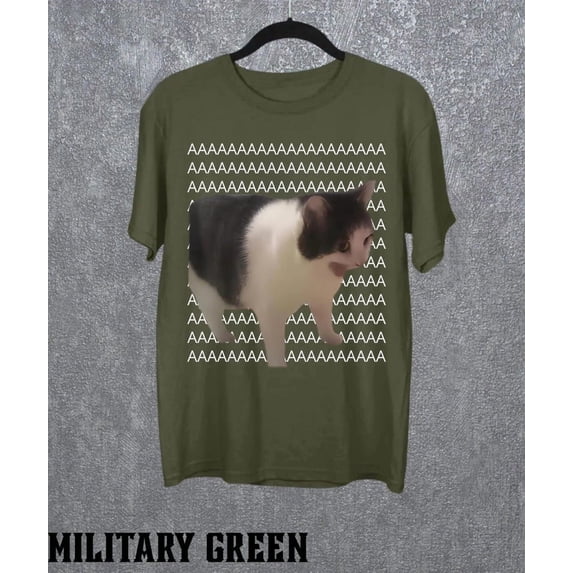 Funny Screaming Cat Meme T-Shirt, Viral Internet Humor Graphic Tee, Silly Cursed Cat Shirt, Unisex Apparel