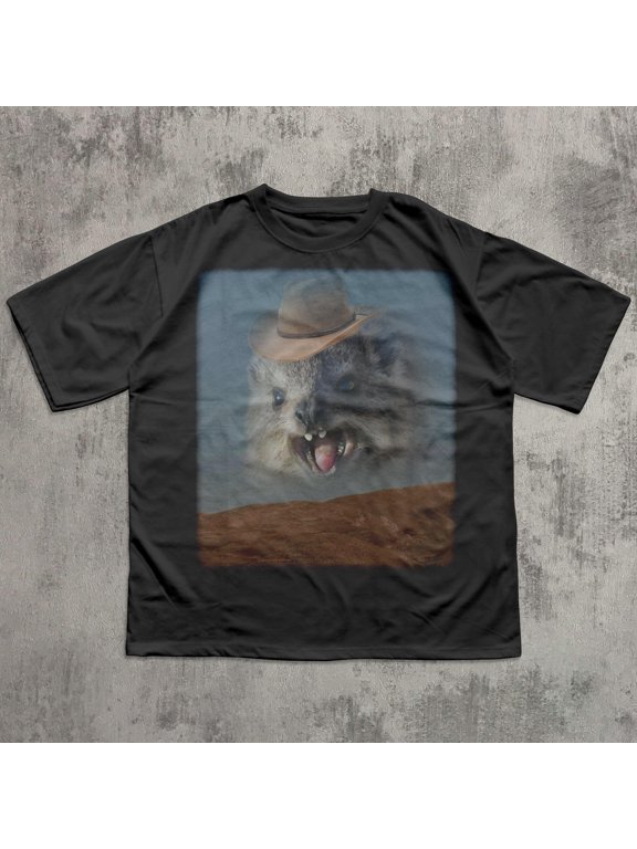 Funny Screaming Cowboy Hyrax Meme Tee Shirt Gift for Woman and Man Dank Memes Tshirt Silly