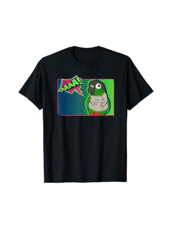 Funny Screaming Green Cheeked Conure Comic, Birb Memes T-Shirt