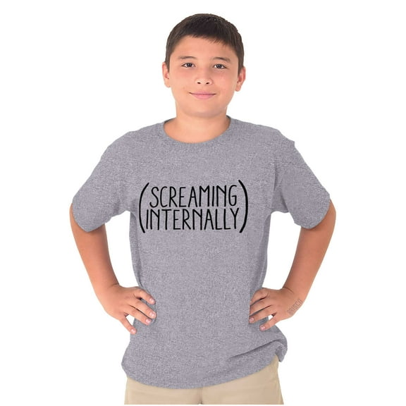 Funny Screaming Internally Sarcastic Crewneck T Shirts Boy Girl Teen Brisco Brands M