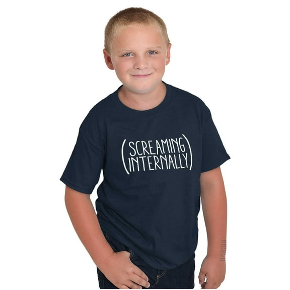 Funny Screaming Internally Sarcastic Crewneck T Shirts Boy Girl Teen Brisco Brands X