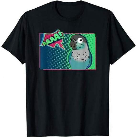 Funny Screaming Turquoise Conure Comic Birb Memes T-Shirt