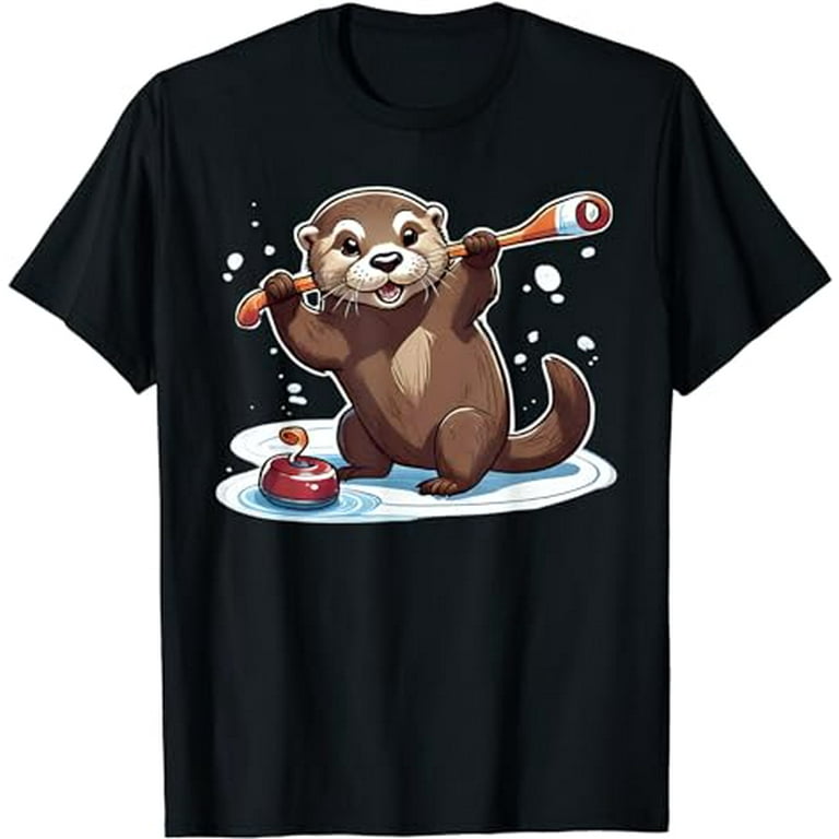 Funny Sea Otter Animal Playing Curling Player Game Day Gift T Shirt Walmart