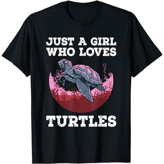 Funny Sea Turtle Design For Girls Women Kids Turtle Lovers T-Shirt