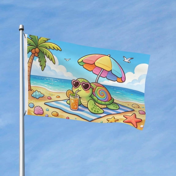 Funny Sea Turtle Garden Flags for Outside 3x5 Ft Double Sided Large House Flag Cute Seaside Causal Sea Turtles Flags Housewarming Gifts for Women Men Sea Turtle Lovers Beach Yard Outdoor Patio Decor