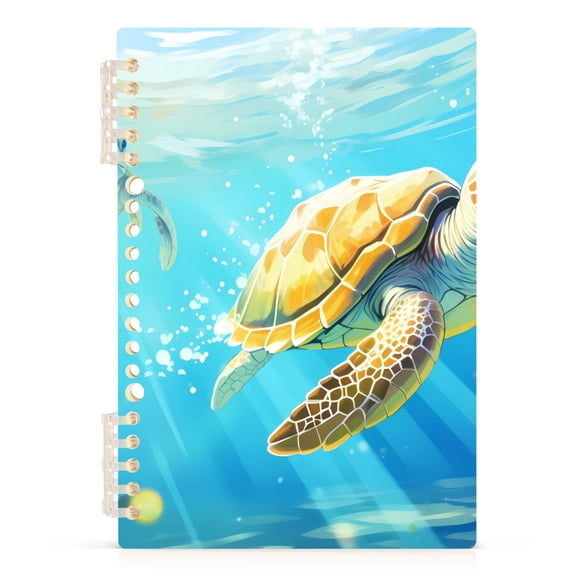 Funny Sea Turtles Swimming Spiral Journal Notebook College Ruled Notebook 8.3" x 5.7" A5 Lined Thick Paper Page
