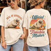 Funny Seal Tee, Neil The Seal Trouble Maker T-Shirt, Seal of Approval Graphic Tee