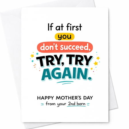 Funny Second Born Mother's Day Card From Middle Child