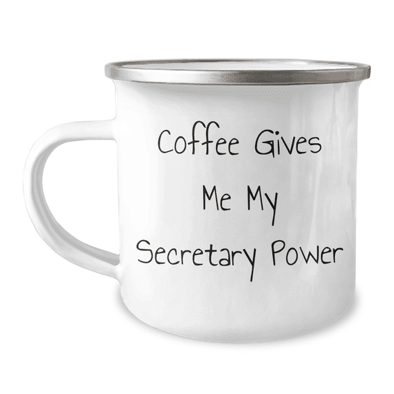 Funny Secretary Gifts from Mom to Secretary, Coffee Gives Me My Secretary Power Camping Mug for Mother's Day