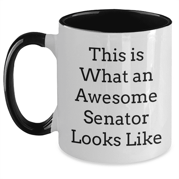 Funny Senator Quote Two Tone Coffee Mug, Gifts for Senator, Graduation Unique Gifts from Friends or Family