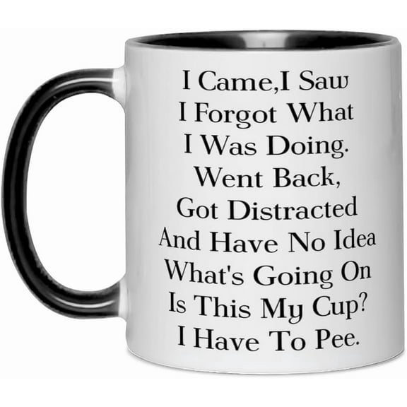 Funny Senior Citizens Coffee Mug,I Came I Saw I Forgot What I Was Doing,Funny Sarcastic Gifts for Old People Elderly Mom Dad Grandma Grandpa Husband Wife Coworker Birthday Christmas Gift White 11oz