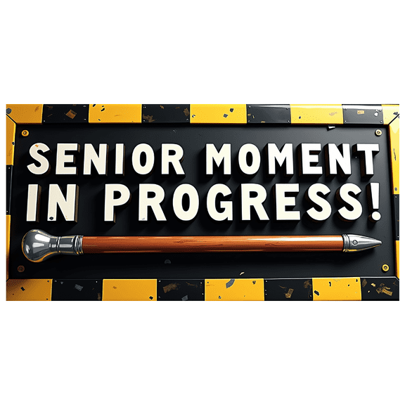 Funny Senior Themed Banner with Cane Design Background Decoration for Senior Moments Parties Retirement Celebrations Photo Backdrops Senior Events