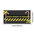 thumbnail image 1 of Funny Senior Themed Banner with Cane Design Background Decoration for Senior Moments Parties Retirement Celebrations Photo Backdrops Senior Events, 1 of 7