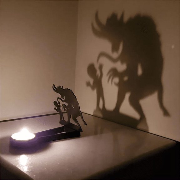 Funny Shadow Candle Holders,Halloween Home Decor Centerpiece Candleholder Tabletop Decorative Stands-A
