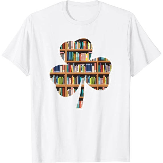 Funny Shamrock Library Book Reading St Patrick's Day Irish T-Shirt
