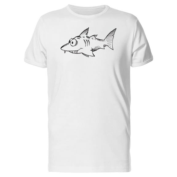 Funny Shark Cartoon Sketch Tee Men's -Image by Shutterstock