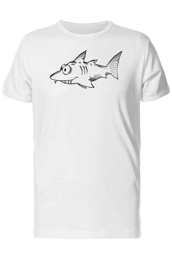 Funny Shark Cartoon Sketch Tee Men's -Image by Shutterstock