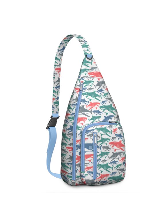 Chest Bag - Comical Great White Design, Water-Resistant Material