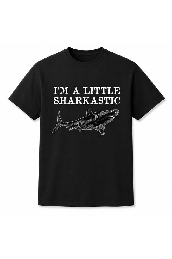 Funny Shark Graphic T-Shirt, I'm a Little Sharkastic, Unisex Classic Fit Tee
