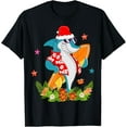 thumbnail image 1 of Funny Shark Hawaiian Summer Surfing Shark Christmas in July T-Shirt for Men Women Kids Tops Tee, 1 of 4