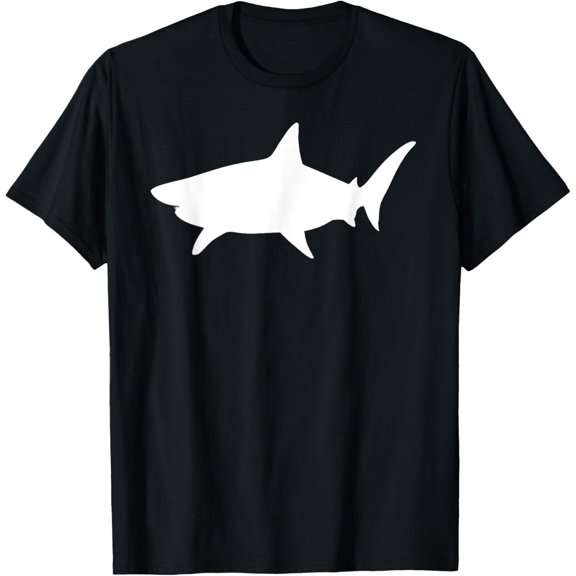 Funny Shark Silhouette Art Graphic for Men Women Children T-Shirt men and women can wear, black, white, gifts