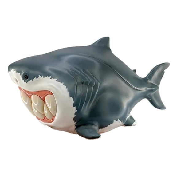 Funny Shark in Bees Costume Sculpture Resins Smiling Animal Statue Decors For Living Room Desktop Shelf Display