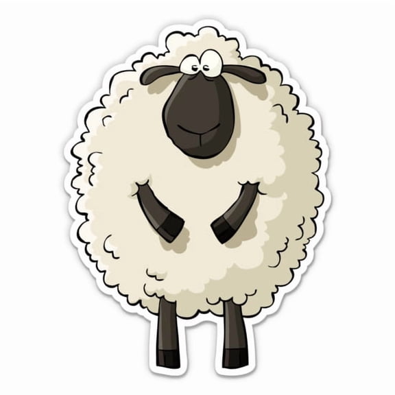 Funny Sheep - 3" Vinyl Sticker - For Car Laptop Water Bottle Phone - Waterproof Decal