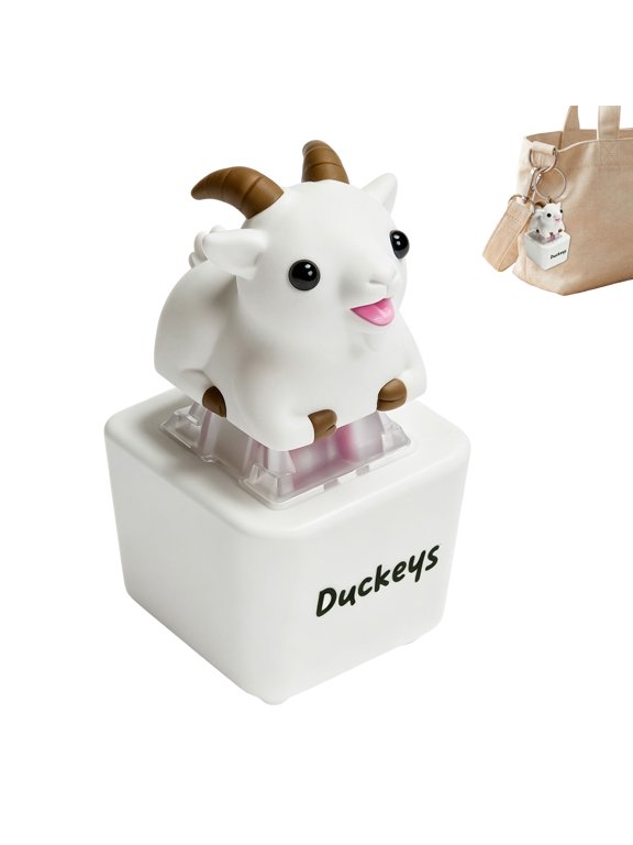 Funny Sheep Sound Button Keychain Rechargeable with LED Flash Cute Lamb Squeaker Plush Toy for Bag Charms Stress Relief and Party Favors(2PCS)