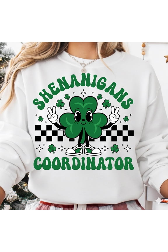 Funny Shenanigans Squad Teacher Sweatshirt, Shamrock Face St Patrick Day shirt, Teacher St Patrick, Lucky Teacher Appreciation Gift