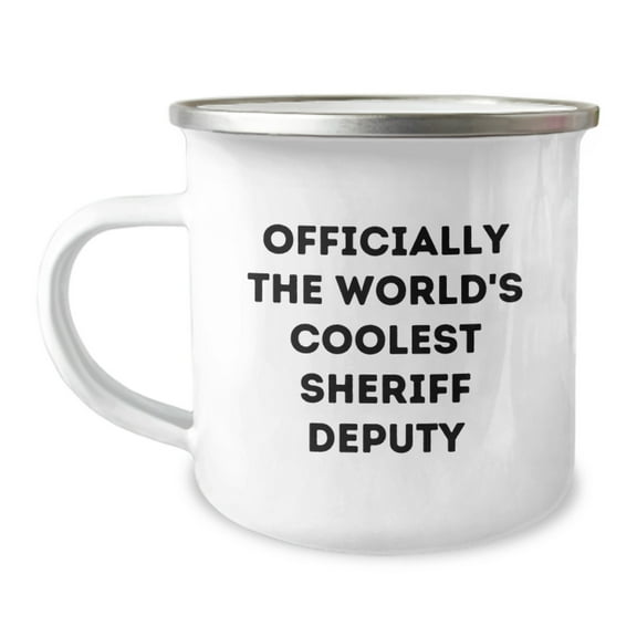 Funny Sheriff Deputy Gifts for Men, World's Coolest Camping Mug, Christmas Unique Presents from Friends to Family