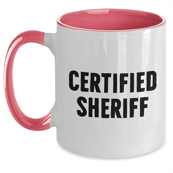 Funny Sheriff Gifts for Men, Unique Two Tone Coffee Mug with Inspirational Quote, Gifts from Family, Gifts for Sheriff on Father's Day