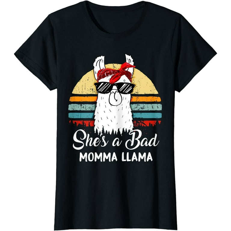 Funny Shirt She's A Bad Momma Llama Tshirt Mama Gift