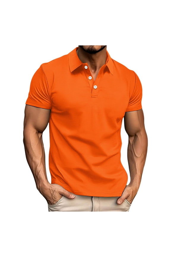 Funny Shirts for Men Basic Tee Button Collar Short Sleeve Mens Polo Shirts White Pullover Golf Polo T Shirts Relaxed Fit Golf Tee Shirt