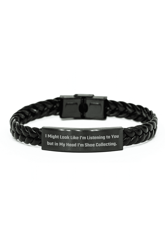 Funny Shoe Collecting Quote Interlaced Leather Bracelet, Gifts from Men to Shoe Collecting Friends, Unique Shoe Collecting Gifts for Mother's Day, Inspirational Jewelry for Women