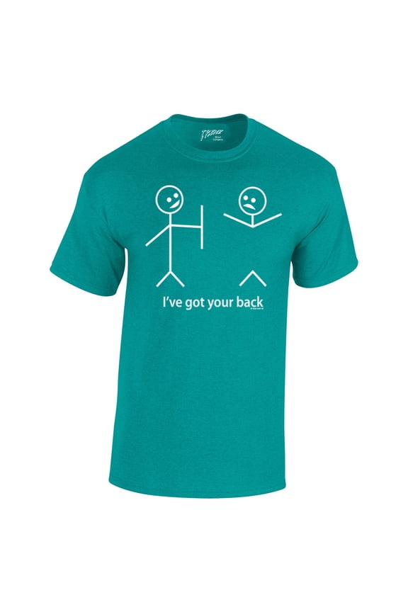 Funny Short Sleeve T-shirt I've Got Your Back Stick Figures Humorous Sarcastic Phrases Novelty Short Sleeve T-shirt-Antiquejade-XXL