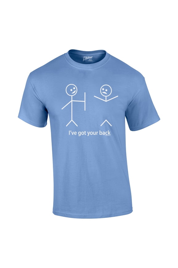 Funny Short Sleeve T-shirt I've Got Your Back Stick Figures Humorous Sarcastic Phrases Novelty Short Sleeve T-shirt-Carolina-Medium