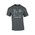 thumbnail image 1 of Funny Short Sleeve T-shirt I've Got Your Back Stick Figures Humorous Sarcastic Phrases Novelty Short Sleeve T-shirt-Charcoal-Large, 1 of 6