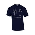 thumbnail image 1 of Funny Short Sleeve T-shirt I've Got Your Back Stick Figures Humorous Sarcastic Phrases Novelty Short Sleeve T-shirt-Navy-Small, 1 of 6