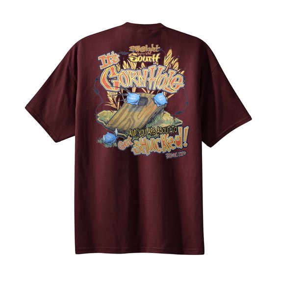Funny Short Sleeve T-shirt Straight From The South It's Cornhole-maroon-4xl
