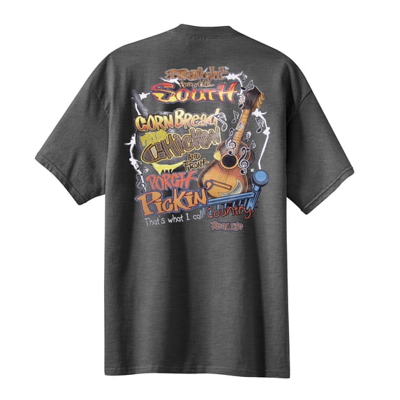 Funny Short Sleeve T-shirt Straight from The South Corn Bread-HeatherGray-XXXL