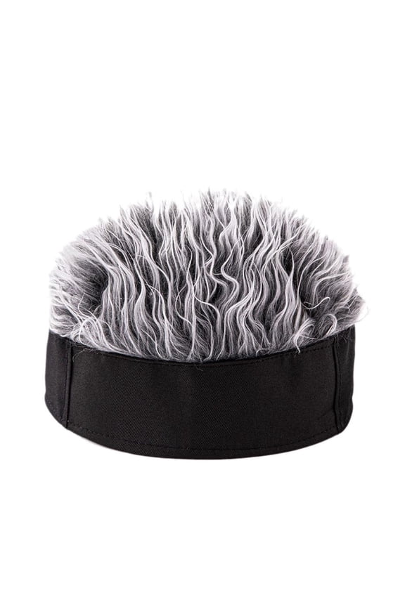 Funny Short Wig Men Women Novelty Hip Hop Beanie Hat with Hair Short Wig Adjustable Spiked