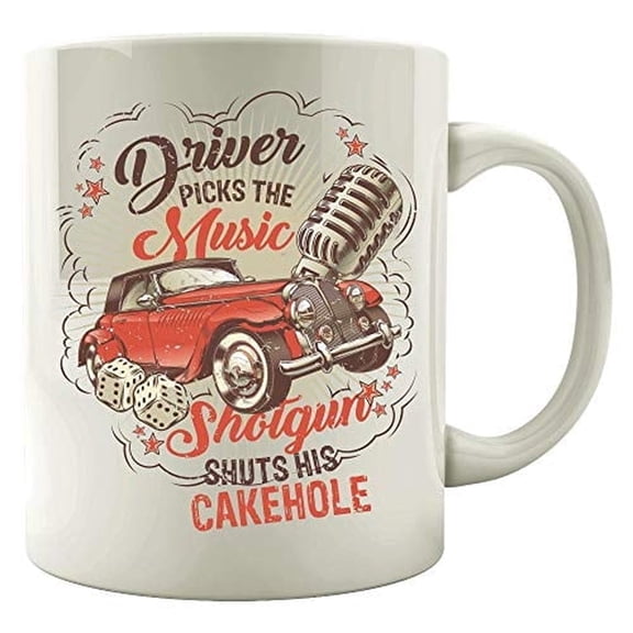 Funny Shotgun 11 oz Coffee Mug - For Music Lovers White Ceramic Gift