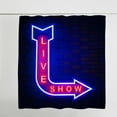 thumbnail image 1 of Funny Shower Curtain for Bathroom, Fun Neon Signs Live Show Fabric Shower Curtains Set, Cool Design Restroom Decor Accessories Hooks Included 70X70inches, 1 of 6