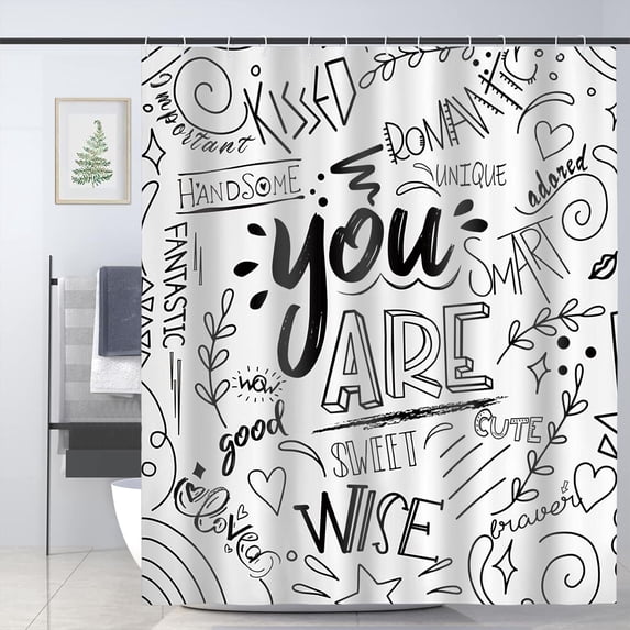 Funny Shower Curtain for Bathroom Accessories Inspirational Funny Quotes Cool Shower Curtain Set 72x72in