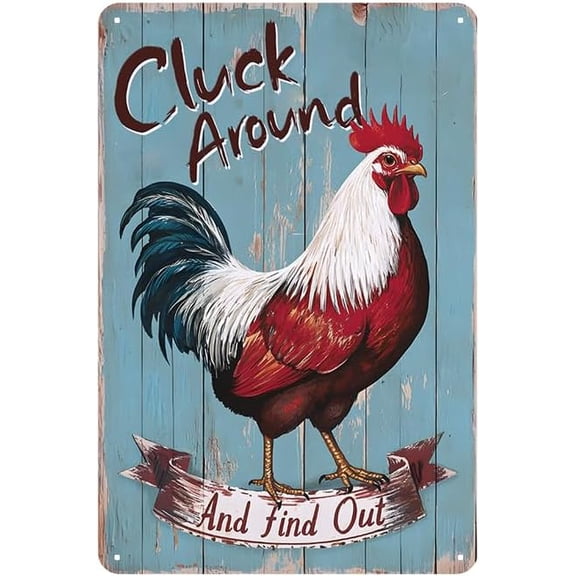 Funny Sign Vintage Chicken Coop Wall Decor farmhouse Metal Tin Sign Cluck Around And Find Out Rustic Tin Sign For Kicthen Garden Decor Vintage Metal Tin Sign Wall Plaque Yard Outdoor Decor 12x8 Inch