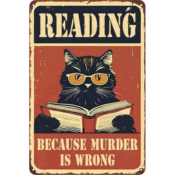 Funny Sign Vintage Tin Metal Sign Retro Wall Art for Library Study Entryway Living Room and Coffee Bar Great Gift for Friends 12x8 Inch