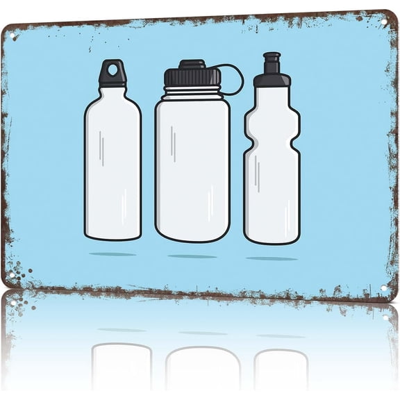 Funny Signs Gym water bottles vectors Tin Sign Vintage Metal Signs For Restaurant Kitchen Bar Cafe Wall Decor 8x12inch